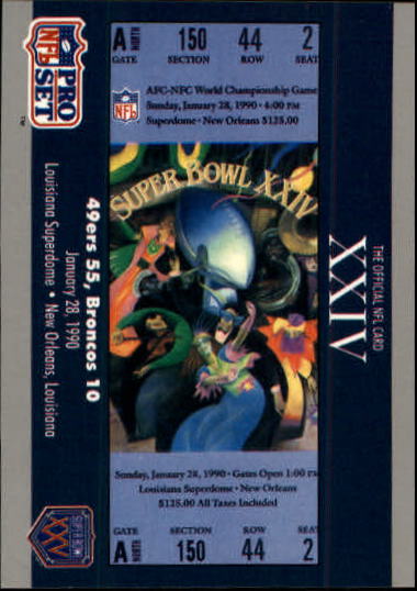 1990-91 Pro Set Super Bowl 160 #24 SB XXIV Ticket