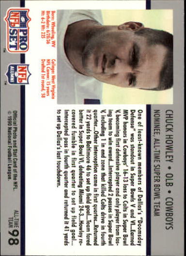 Chuck Howley autographed Football Card (Dallas Cowboys) 1990