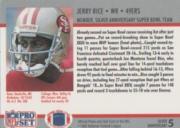 1990-91 Pro Set Super Bowl XXV Binder #5 Jerry Rice back image
