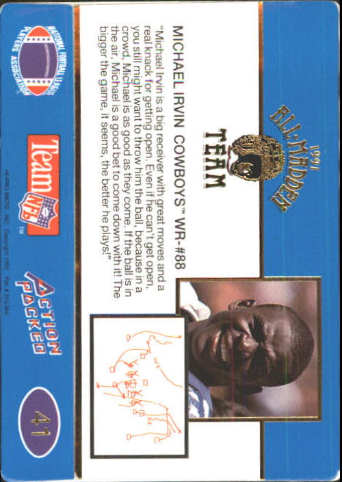 1991 Action Packed All-Madden #41 Michael Irvin back image