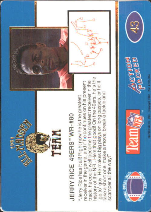 1991 Action Packed All-Madden #43 Jerry Rice back image