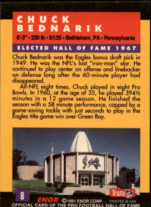 A3053- 1991 ENOR Pro Football HOF Card #s 1-180 -You Pick- 15+ FREE US SHIP - Picture 15 of 327