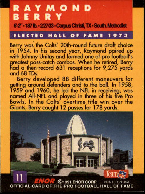 A3053- 1991 ENOR Pro Football HOF Card #s 1-180 -You Pick- 15+ FREE US SHIP - Picture 21 of 327