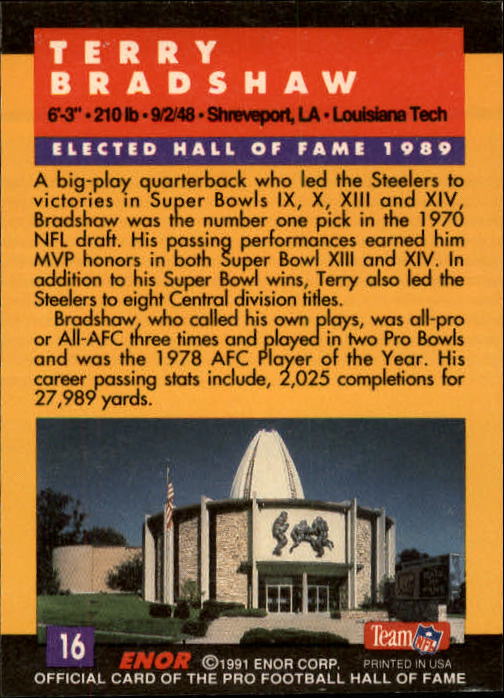 A3053- 1991 ENOR Pro Football HOF Card #s 1-180 -You Pick- 15+ FREE US SHIP - Picture 31 of 327