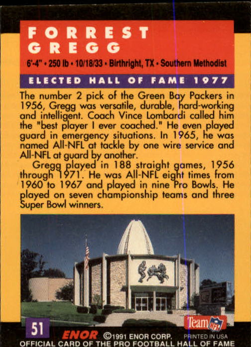 A3053- 1991 ENOR Pro Football HOF Card #s 1-180 -You Pick- 15+ FREE US SHIP - Picture 101 of 327