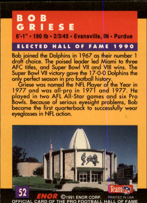 A3053- 1991 ENOR Pro Football HOF Card #s 1-180 -You Pick- 15+ FREE US SHIP - Picture 103 of 327