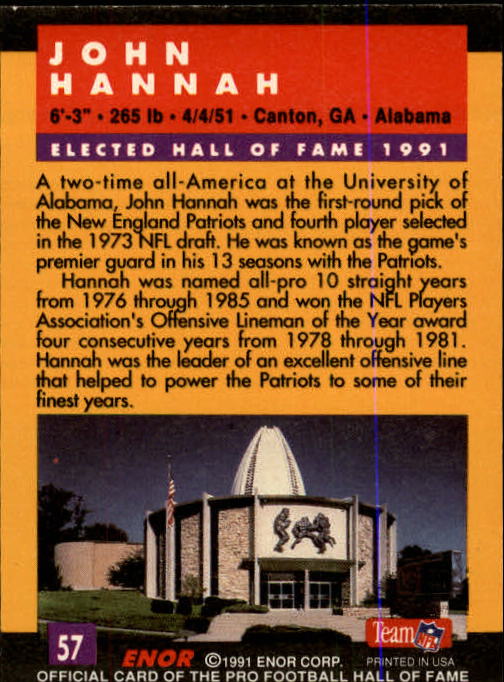 A3053- 1991 ENOR Pro Football HOF Card #s 1-180 -You Pick- 15+ FREE US SHIP - Picture 113 of 327