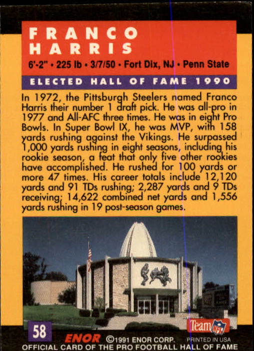 A3053- 1991 ENOR Pro Football HOF Card #s 1-180 -You Pick- 15+ FREE US SHIP - Picture 115 of 327