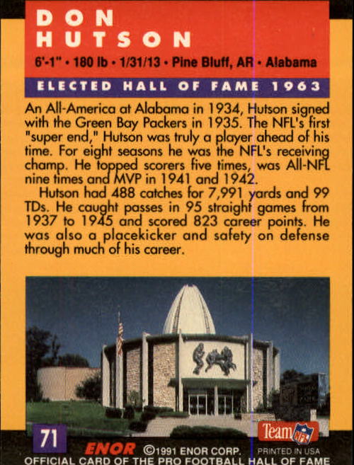 A3053- 1991 ENOR Pro Football HOF Card #s 1-180 -You Pick- 15+ FREE US SHIP - Picture 141 of 327