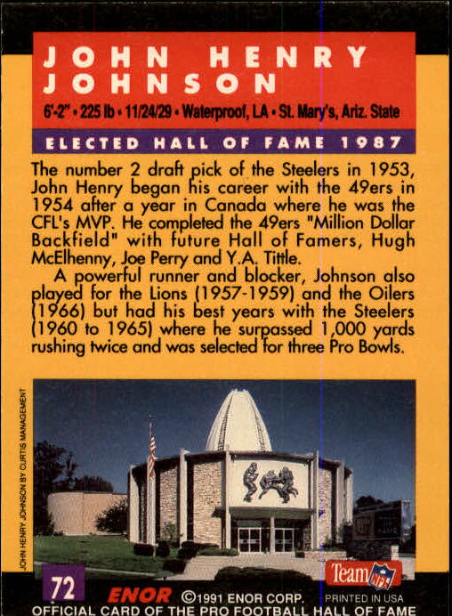 A3053- 1991 ENOR Pro Football HOF Card #s 1-180 -You Pick- 15+ FREE US SHIP - Picture 143 of 327