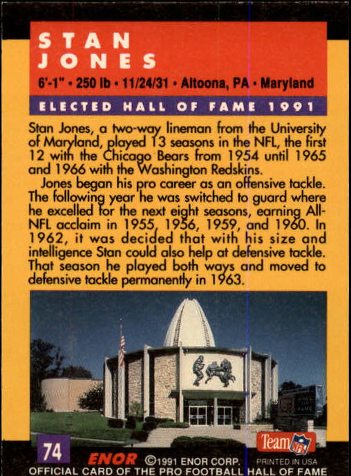 A3053- 1991 ENOR Pro Football HOF Card #s 1-180 -You Pick- 15+ FREE US SHIP - Picture 147 of 327