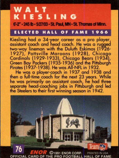 A3053- 1991 ENOR Pro Football HOF Card #s 1-180 -You Pick- 15+ FREE US SHIP - Picture 151 of 327