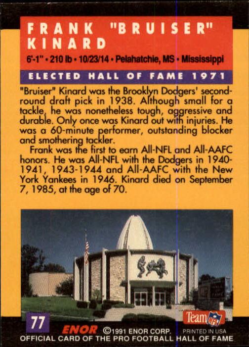 A3053- 1991 ENOR Pro Football HOF Card #s 1-180 -You Pick- 15+ FREE US SHIP - Picture 153 of 327