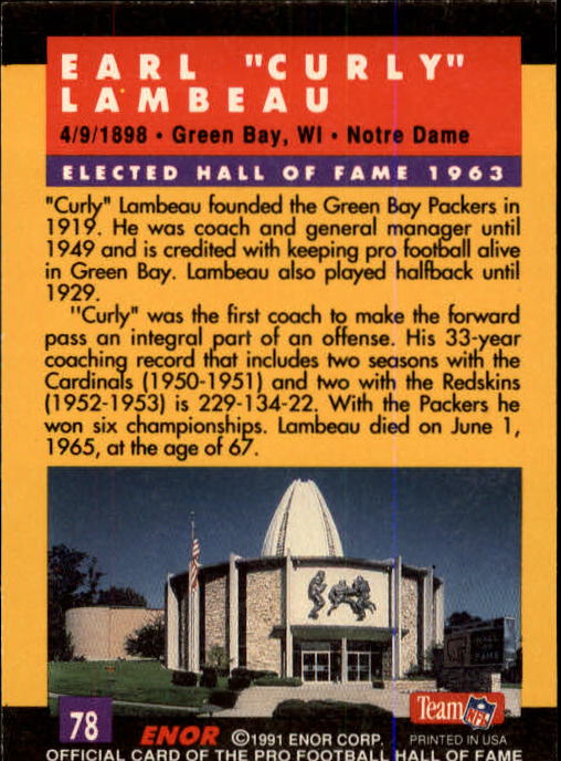 A3053- 1991 ENOR Pro Football HOF Card #s 1-180 -You Pick- 15+ FREE US SHIP - Picture 155 of 327