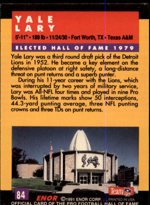 A3053- 1991 ENOR Pro Football HOF Card #s 1-180 -You Pick- 15+ FREE US SHIP - Picture 167 of 327