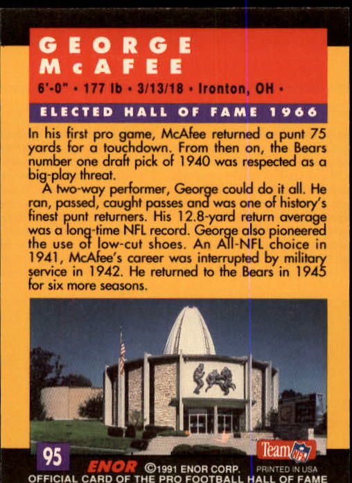 A3053- 1991 ENOR Pro Football HOF Card #s 1-180 -You Pick- 15+ FREE US SHIP - Picture 189 of 327