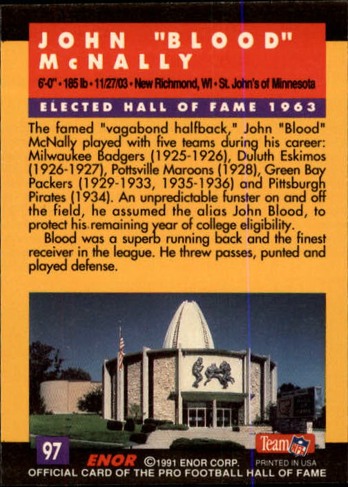 A3053- 1991 ENOR Pro Football HOF Card #s 1-180 -You Pick- 15+ FREE US SHIP - Picture 193 of 327