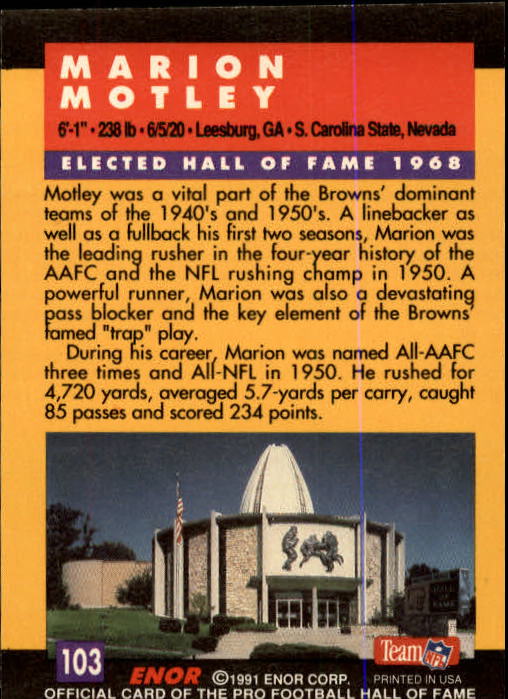 A3053- 1991 ENOR Pro Football HOF Card #s 1-180 -You Pick- 15+ FREE US SHIP - Picture 205 of 327