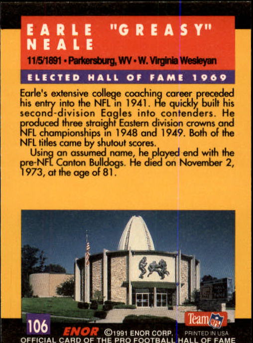 A3053- 1991 ENOR Pro Football HOF Card #s 1-180 -You Pick- 15+ FREE US SHIP - Picture 211 of 327