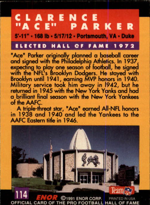 A3053- 1991 ENOR Pro Football HOF Card #s 1-180 -You Pick- 15+ FREE US SHIP - Picture 227 of 327