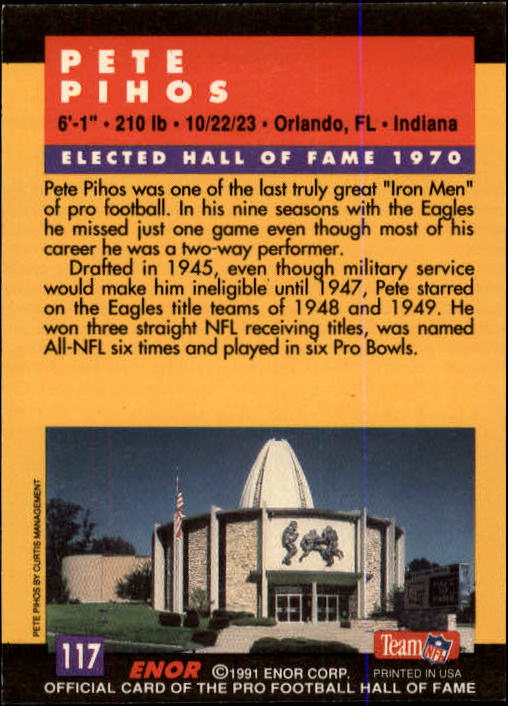 A3053- 1991 ENOR Pro Football HOF Card #s 1-180 -You Pick- 15+ FREE US SHIP - Picture 233 of 327