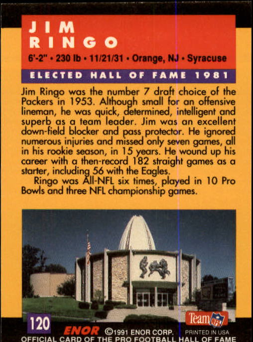 Buy Jim Ringo Cards Online  Jim Ringo Football Price Guide - Beckett