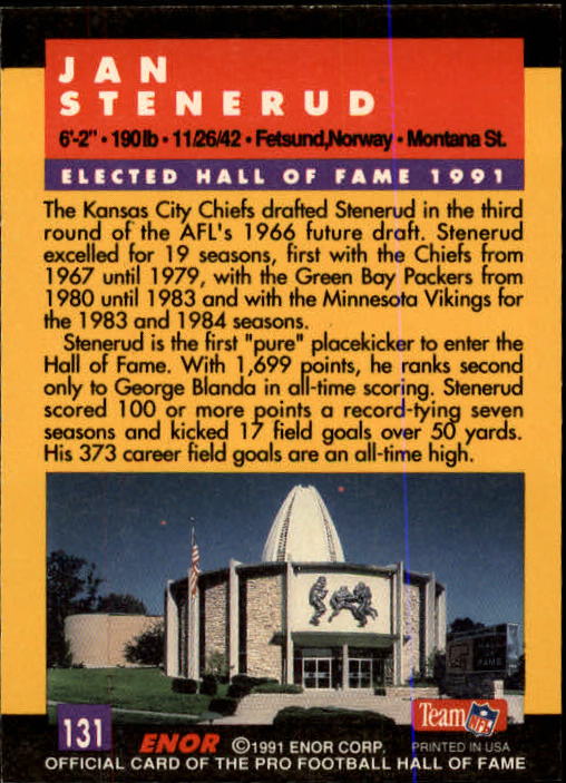 A3053- 1991 ENOR Pro Football HOF Card #s 1-180 -You Pick- 15+ FREE US SHIP - Picture 261 of 327