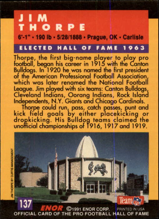 A3053- 1991 ENOR Pro Football HOF Card #s 1-180 -You Pick- 15+ FREE US SHIP - Picture 273 of 327