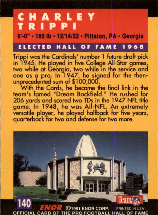 A3053- 1991 ENOR Pro Football HOF Card #s 1-180 -You Pick- 15+ FREE US SHIP - Picture 279 of 327