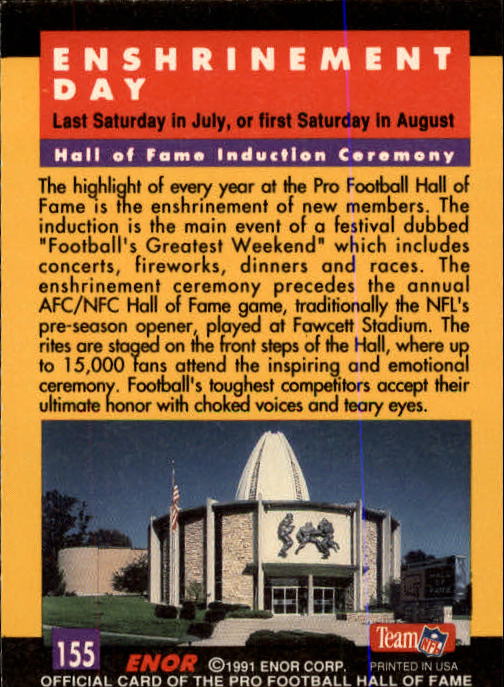 A3053- 1991 ENOR Pro Football HOF Card #s 1-180 -You Pick- 15+ FREE US SHIP - Picture 309 of 327
