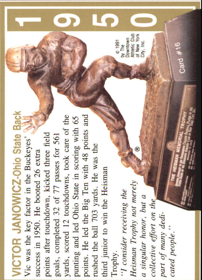 B6233- 1991-93 Heisman Collection I II III FB Cards -You Pick- 15+ FREE US SHIP - Picture 12 of 38