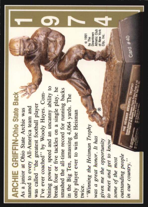 B6233- 1991-93 Heisman Collection I II III FB Cards -You Pick- 15+ FREE US SHIP - Picture 24 of 38