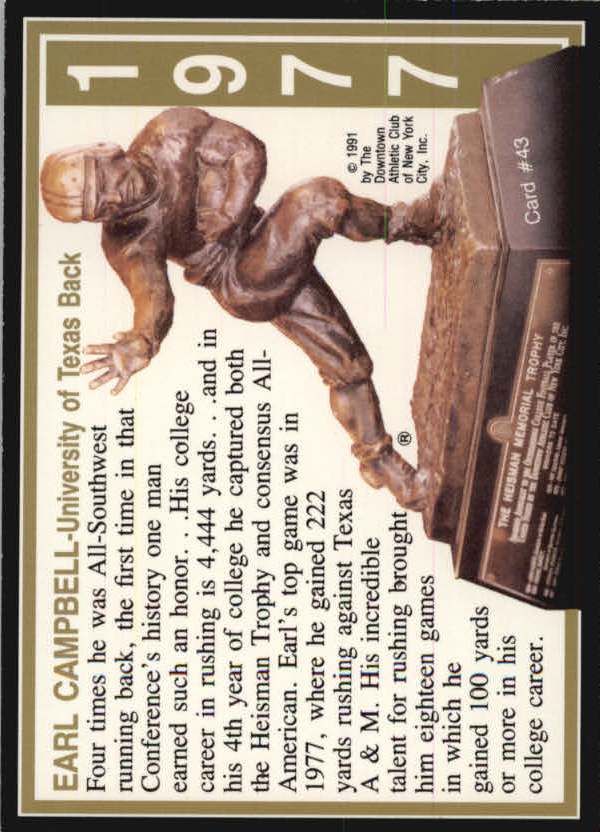 B6233- 1991-93 Heisman Collection I II III FB Cards -You Pick- 15+ FREE US SHIP - Picture 28 of 38