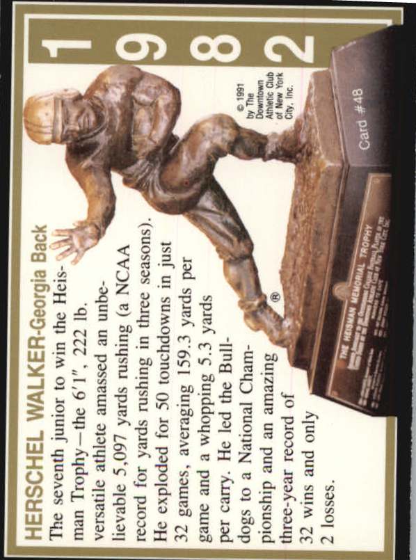 B6233- 1991-93 Heisman Collection I II III FB Cards -You Pick- 15+ FREE US SHIP - Picture 32 of 38