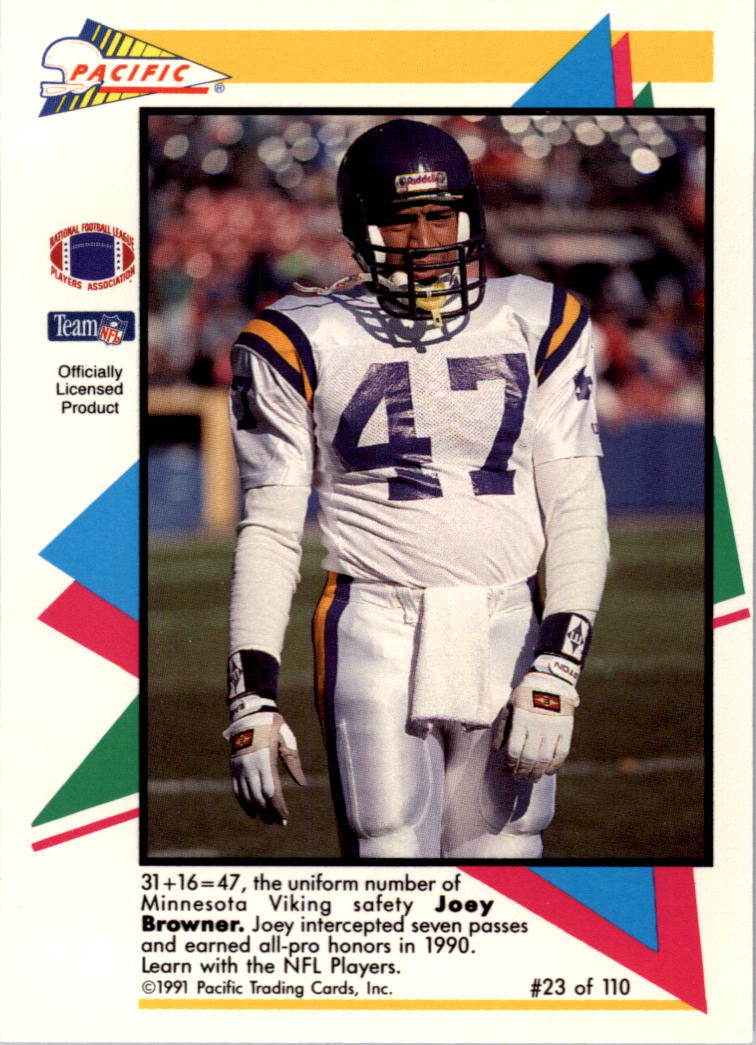 1991 Pacific Flash Cards #23 Joey Browner