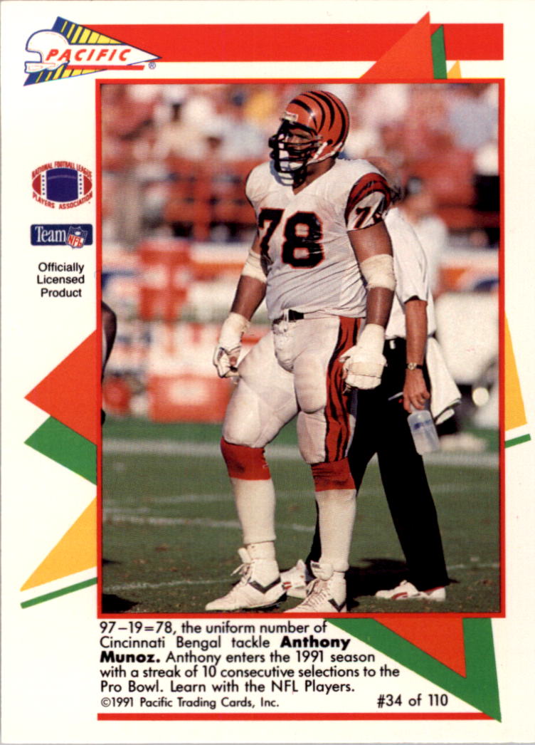1991 Pacific Flash Cards #34 Anthony Munoz