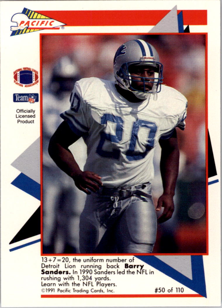 1991 Pacific Flash Cards #50 Barry Sanders