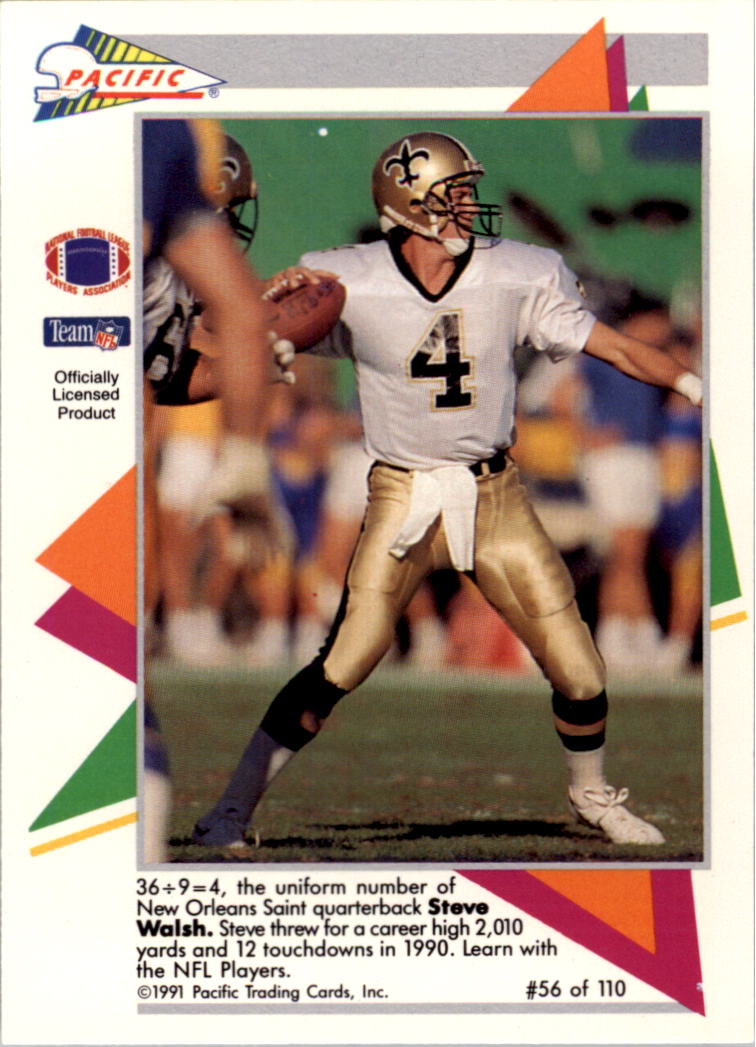 1991 Pacific Flash Cards #56 Steve Walsh
