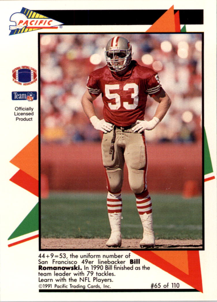 1991 Pacific Flash Cards #65 Bill Romanowski