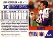 1991 Pro Set Spanish #166 Jeff Hostetler back image