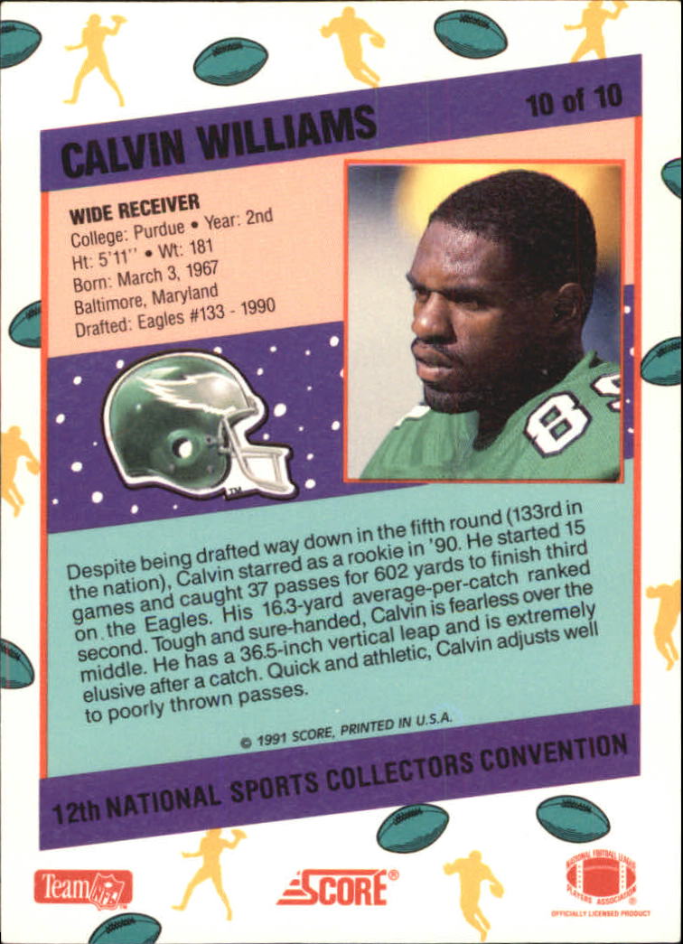 1991 Score National Convention #10 Calvin Williams back image