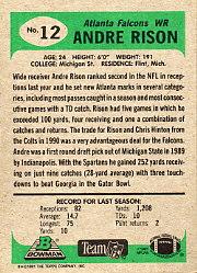 1991 Bowman #12 Andre Rison back image