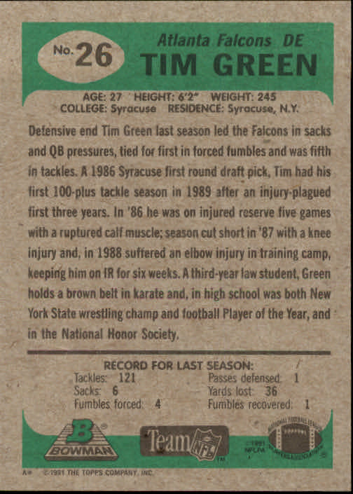 B1341- 1991 Bowman Football Card #s 1-200 +Rookies -You Pick- 15+ FREE US SHIP - Picture 53 of 403