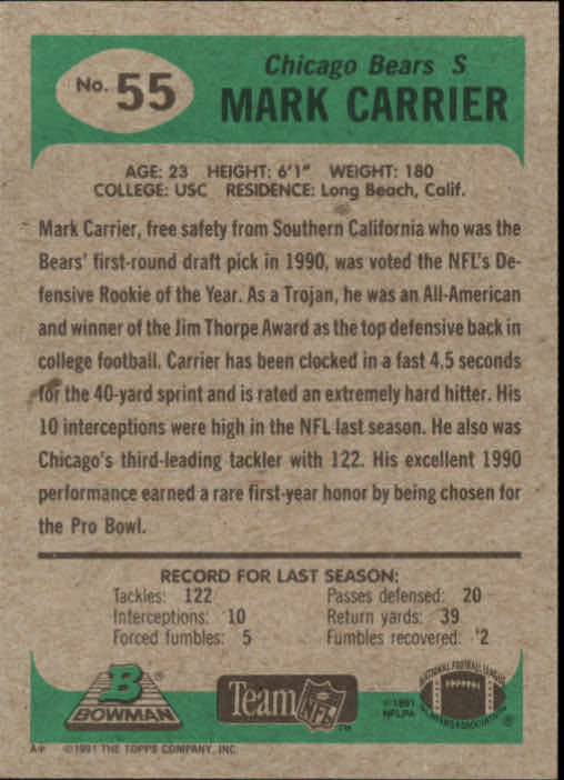 B1341- 1991 Bowman Football Card #s 1-200 +Rookies -You Pick- 15+ FREE US SHIP - Picture 111 of 403