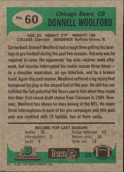 B1341- 1991 Bowman Football Card #s 1-200 +Rookies -You Pick- 15+ FREE US SHIP - Picture 121 of 403