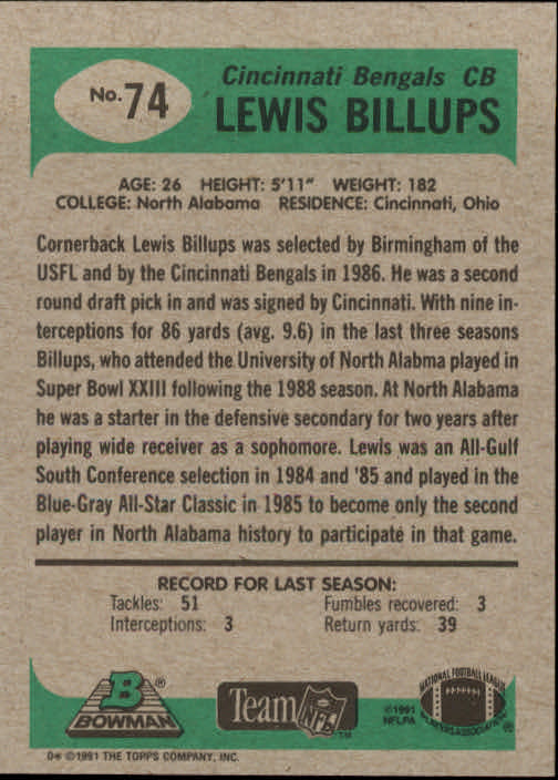 B1341- 1991 Bowman Football Card #s 1-200 +Rookies -You Pick- 15+ FREE US SHIP - Picture 149 of 403