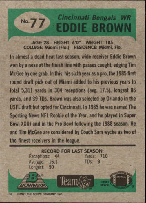 B1341- 1991 Bowman Football Card #s 1-200 +Rookies -You Pick- 15+ FREE US SHIP - Picture 155 of 403