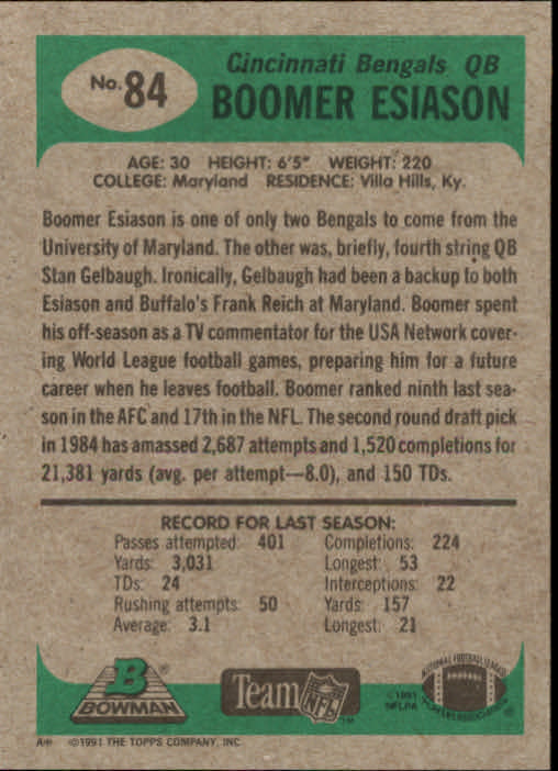 B1341- 1991 Bowman Football Card #s 1-200 +Rookies -You Pick- 15+ FREE US SHIP - Picture 169 of 403