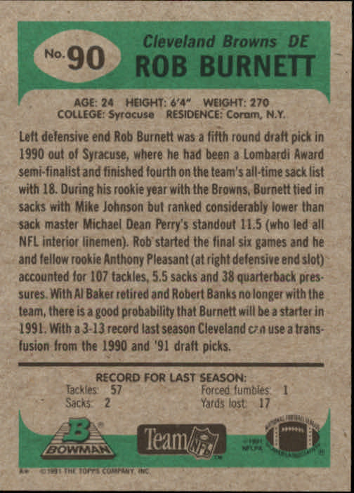 B1341- 1991 Bowman Football Card #s 1-200 +Rookies -You Pick- 15+ FREE US SHIP - Picture 181 of 403