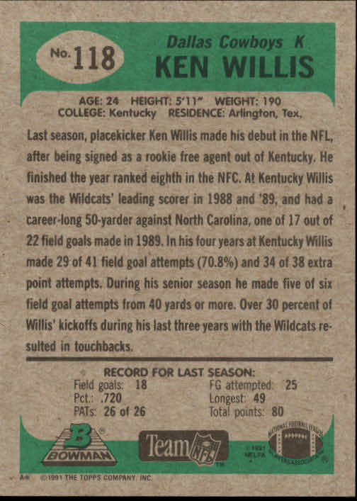 B1341- 1991 Bowman Football Card #s 1-200 +Rookies -You Pick- 15+ FREE US SHIP - Picture 237 of 403